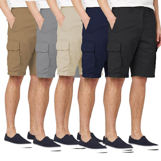 Men's Cotton Casual Cargo Shorts Pack of 3
