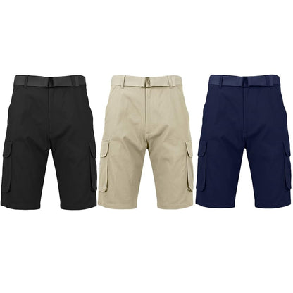 Men's Cotton Casual Cargo Shorts Pack of 3